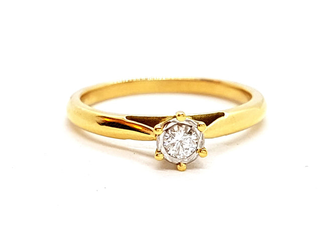 Bague 53 Bague Solitaire Or jaune Diamant 58 Facettes 06338CD