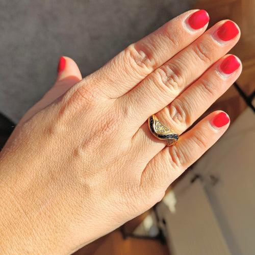 Bague Bague en or jaune diamants et saphirs 58 Facettes 5629