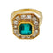 Bague 48 Bague en or jaune, émeraude et diamants. 58 Facettes 30985