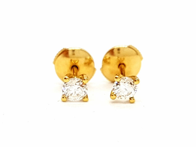 Boucles d'oreilles Boucles d'oreilles Puces Or jaune Diamant 58 Facettes 06432CD