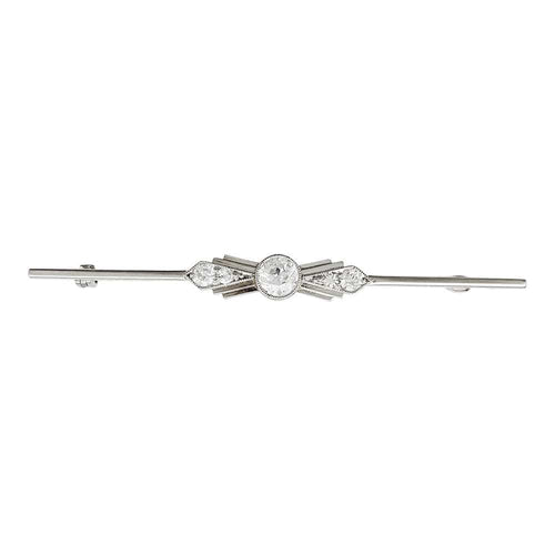 Broche Broche Art Déco en platine, or blanc et diamants. 58 Facettes 30713
