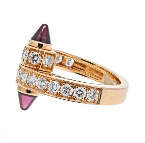 Bague 51 Cartier - Bague "Menotte" Or Rose, Diamants, Tourmalines Roses 58 Facettes