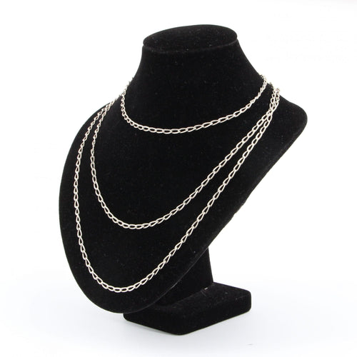 Collier Sautoir en argent ciselé ancien 58 Facettes 19-459A