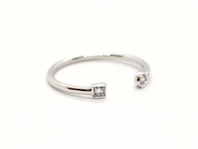 Bague 54 Bague Toi et Moi Or blanc Diamant 58 Facettes 579284RV