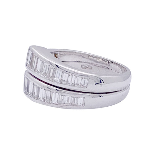 Bague 51 Bague or blanc, diamants baguette. 58 Facettes 33421