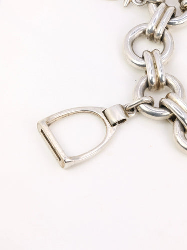 Bracelet Gaétan de Percin (attribué à HERMES) - Bracelet en argent et breloques thème hippique 58 Facettes 896