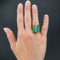 Bague 55 Chevalière chysoprase et or brossé 58 Facettes 22-282