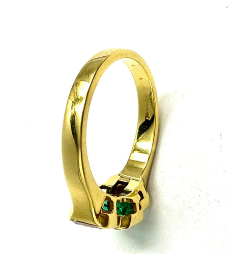 Bague 55 Fashionist Emerald and diamonds ring 58 Facettes