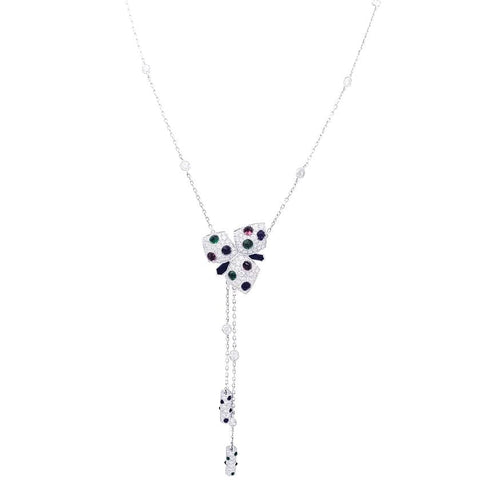 Collier Collier Cartier, "Caresses d'Orchidées", or blanc et pierres de couleurs. 58 Facettes 33022