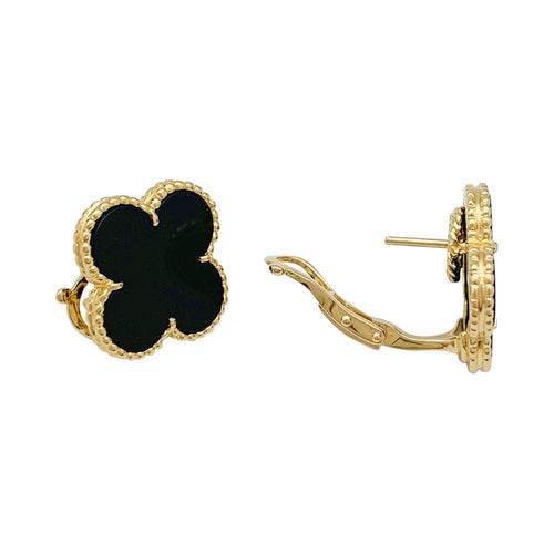 Boucles d'oreilles Boucles d'oreilles Van Cleef & Arpels, "Magic Alhambra", or jaune, onyx. 58 Facettes 31673