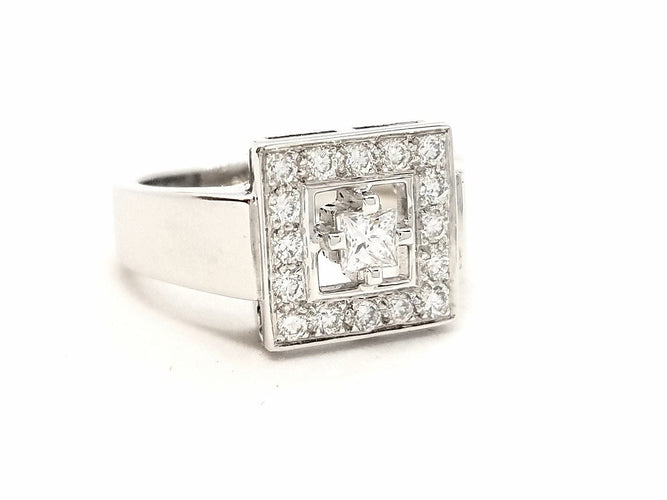 Bague 54 Bague Or blanc Diamant 58 Facettes 578817RV