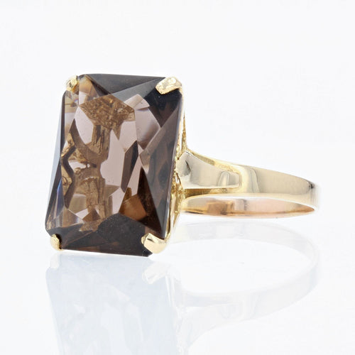 Bague 62 Bague cocktail quartz fumé 58 Facettes 21-596A