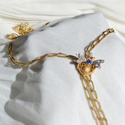 Collier Sautoir en or ancien maille gourmette ovale torsadée et son coulant 58 Facettes CVCO11-22-085
