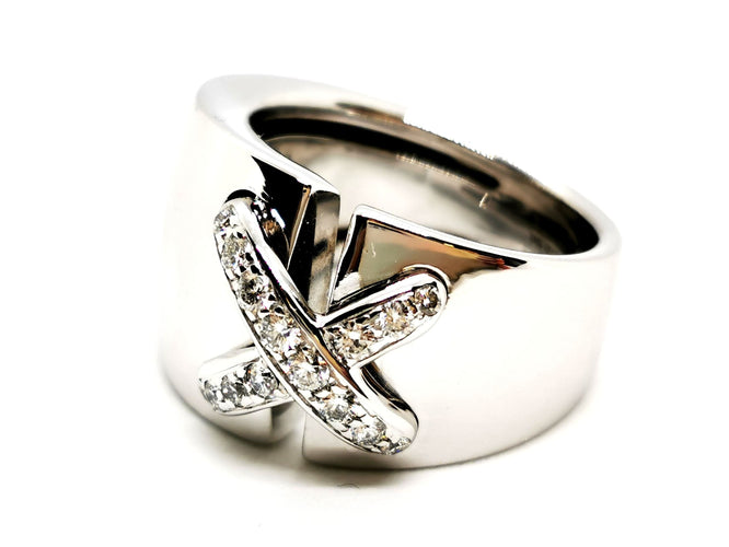 Bague 57 Chaumet Bague Lien Or blanc diamant 58 Facettes 1528719CN
