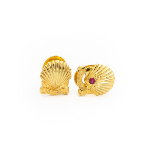 Boutons de manchette Cartier Boutons de manchette Shell Vermeil 58 Facettes 1639179CN