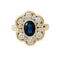 Bague 55 Bague fleur en or jaune, saphir et diamants. 58 Facettes 30884