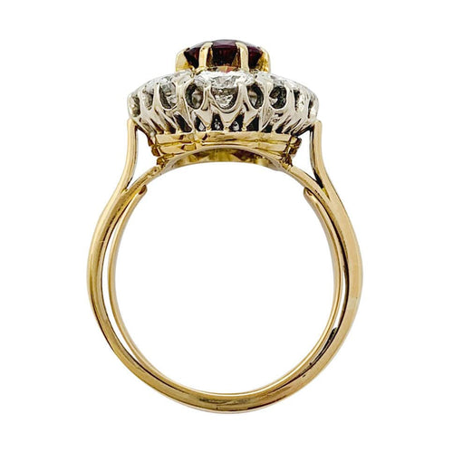 Bague 56 Bague pompadour rubis, diamants, or jaune. 58 Facettes 31967