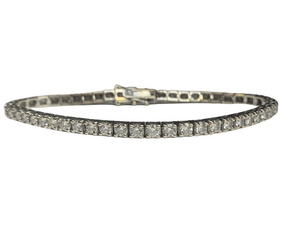 Bracelet BRACELET TENNIS OR BLANC DIAMANTS 5CTS 58 Facettes