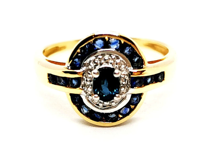 Bague 53 Bague Art déco Or jaune Saphir 58 Facettes 1292342CN
