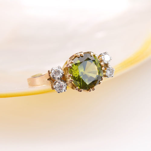 Bague 54 Bague ancienne péridot et diamants 58 Facettes 23-141