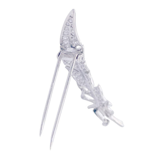 Broche Broche Boucheron, "Plume", or blanc, diamants. 58 Facettes 32705