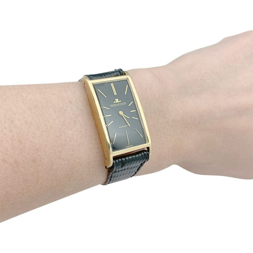 Montre Montre Jaeger Lecoultre, or jaune, cuir. 58 Facettes 32018