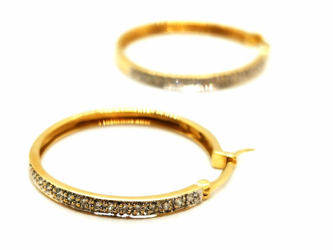 Boucles d'oreilles Boucles d'oreilles Créoles Or jaune Diamants 58 Facettes 1740879CN