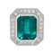 Bague 53 Bague émeraude 5,5 carats en or blanc, diamants. 58 Facettes 31596