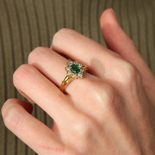 Bague BAGUE FLEUR, EMERAUDE & DIAMANTS 58 Facettes BO/220093 NSS