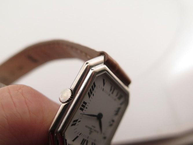 Montre vintage montre BAUME ET MERCIER lady 38260 27 mm quartz or blanc 18k 58 Facettes 252218