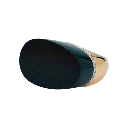 Bague 53 Bague Hermès, "Centaure", or rose, jade noir, diamants. 58 Facettes 30893