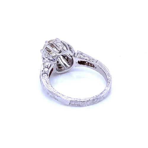 Bague 55 Bague de fiançailles diamant Art Déco 58 Facettes
