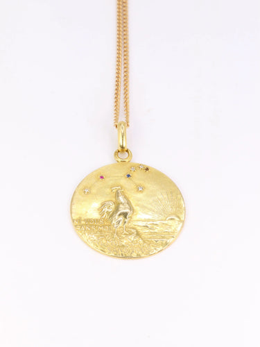 Pendentif Médaille Augis rubis, saphirs & diamants 58 Facettes 745