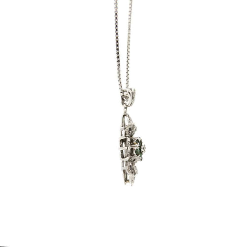 Collier Collier pendentif croix émeraude diamants 58 Facettes 31757