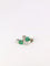 Boucles d'oreilles Paire de puces d'oreilles vintage or blanc, diamants et émeraudes 58 Facettes J89