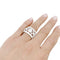 Bague 51 Bague bandeau platine et diamants. 58 Facettes 32754