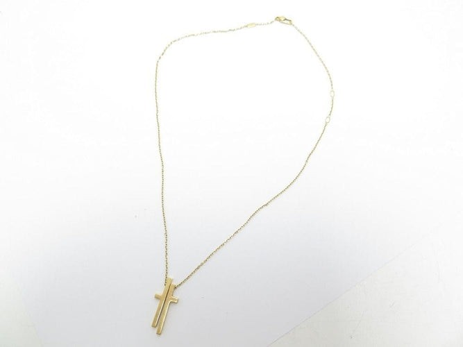 Collier collier GUCCI croix fendue 39 a 47 cm en or jaune 18k 58 Facettes 248967