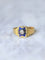 Bague Bague chevalière ancienne en or jaune et diamant sur émail bleu 58 Facettes