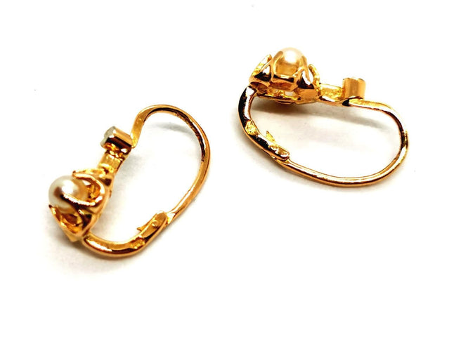 Boucles d'oreilles Boucles d'oreilles Dormeuses Or jaune Perle 58 Facettes 1292353CN