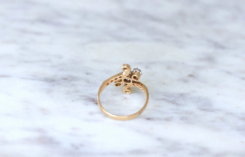 Bague Bague Toi et Moi Diamants sur Or rose 58 Facettes