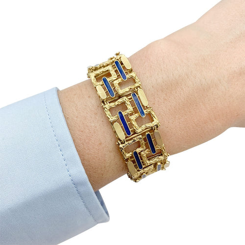 Bracelet Bracelet vintage, or jaune, émail. 58 Facettes 31987