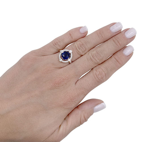 Bague 49 Bague années 1920, saphir Ceylan, diamants taille ancienne. 58 Facettes 32282