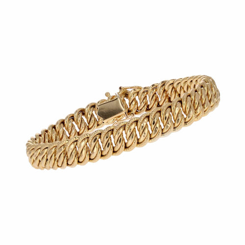 Bracelet Bracelet fin maille américaine ciselée or jaune 58 Facettes 23-224