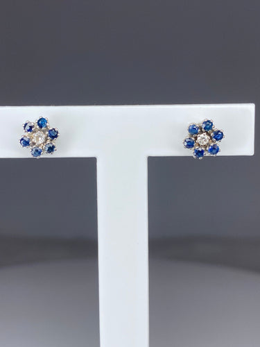 Boucles d'oreilles Boucles d’oreilles saphir et diamants 58 Facettes