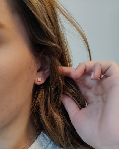 Boucles d'oreilles Boucles d'oreilles diamants,  Or blanc 18 carats 58 Facettes