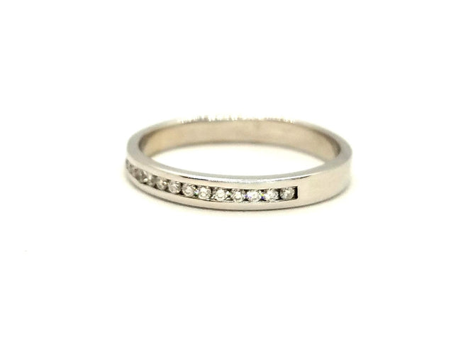 Bague 63 Bague Demie alliance Or blanc Diamant 58 Facettes 813006CN