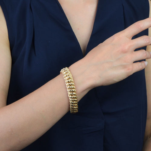 Bracelet Bracelet maille gourmette ciselée or rose 58 Facettes 22-285