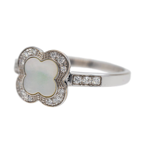 Bague 51 Mauboussin Bague Trèfle de Toi Or blanc Nacre 58 Facettes 2542128CN