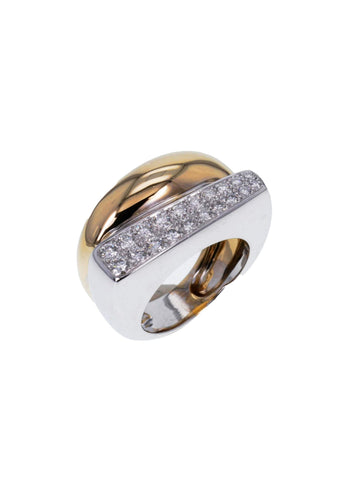 Bague 51 Bague FRED Success MM en Or Blanc 750/1000, Or Jaune 750/1000 58 Facettes 62649-58573
