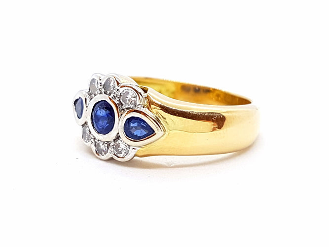 Bague 56 Bague Or jaune Saphir 58 Facettes 00696CN